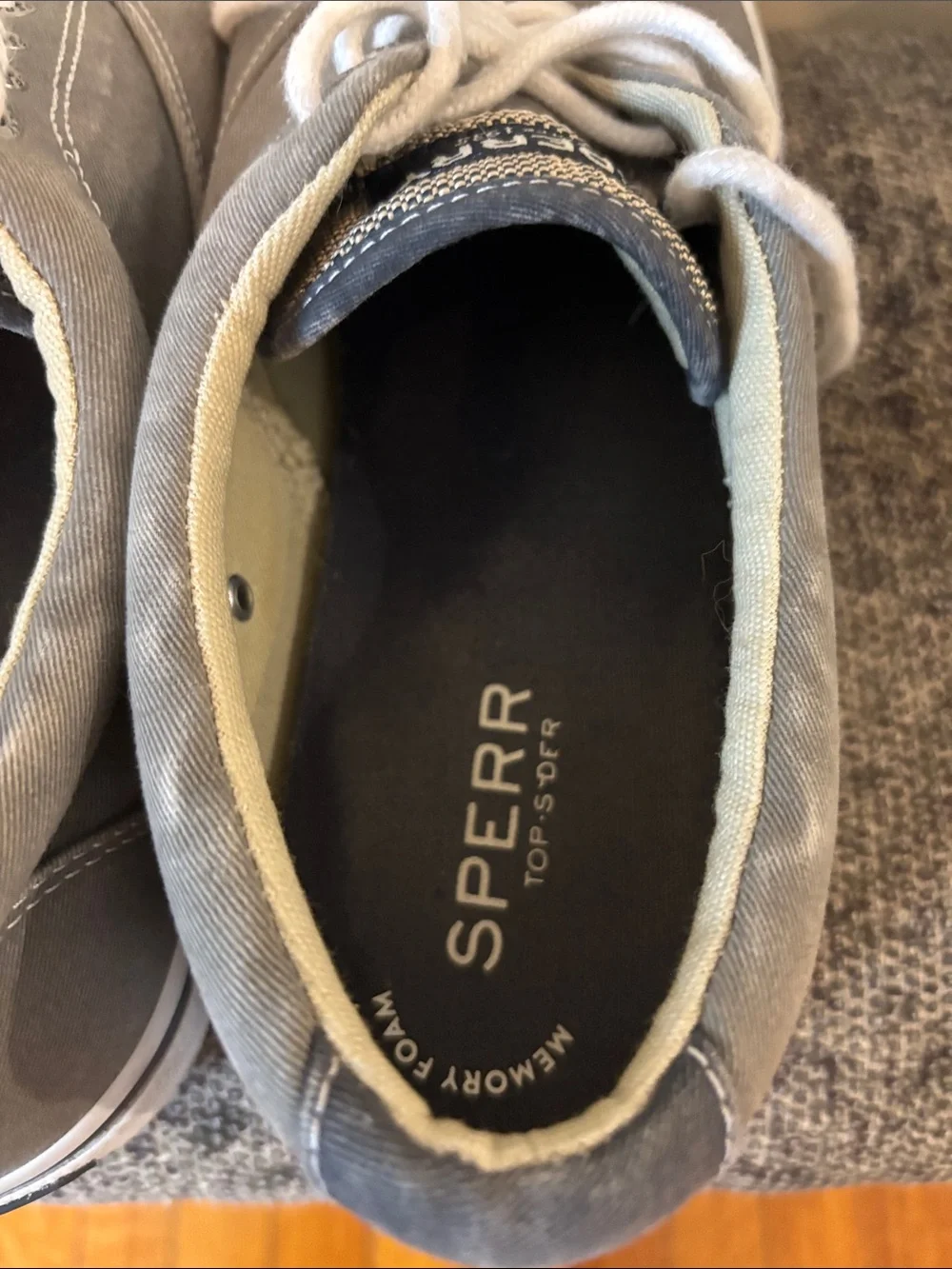 Sperry Top-Sider Men's Halyard CVO Canvas Sneakers Gray Size 11.5 Memory Foam